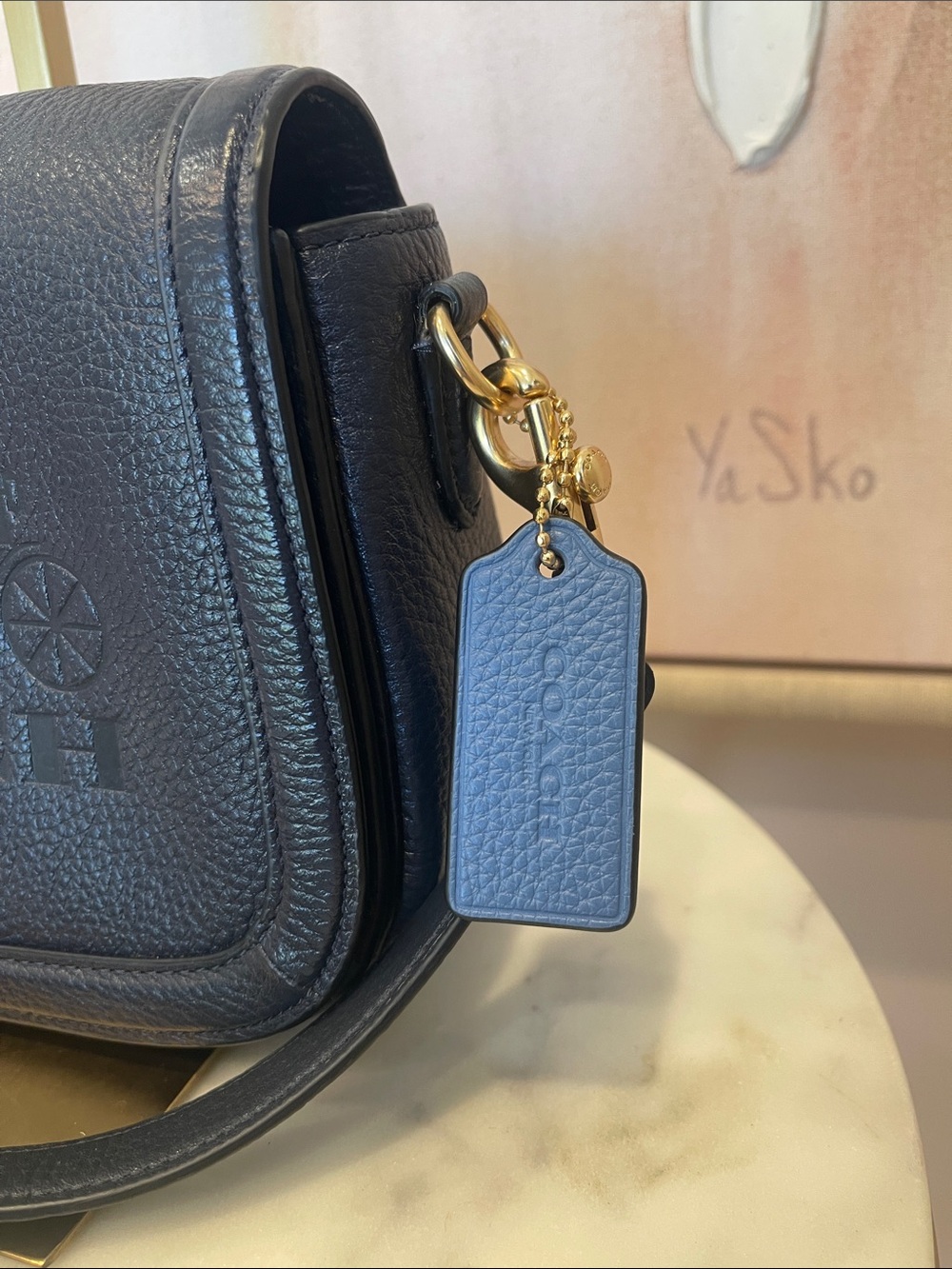NWOT Coach Saddle Leather Horse & Carriage Crossbody in Blues - Picture 2 of 8
